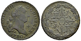 Carlos III (1759-1788). 4 maravedís. 1780. Segovia. (Cal-60). Ae. 5,21 g. MBC. Est...30,00.