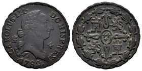 Carlos III (1759-1788). 4 maravedís. 1782. Segovia. (Cal-62). Ae. 5,31 g. MBC-. Est...25,00.