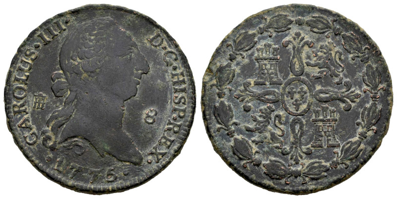 Carlos III (1759-1788). 8 maravedís. 1775. Segovia. (Cal-1775). Ag. 11,16 g. MBC...