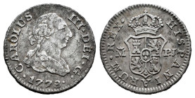 Carlos III (1759-1788). 1/2 real. 1778. Madrid. PJ. (Cal-162). Ag. 1,44 g. Limpiada. MBC/MBC+. Est...35,00.