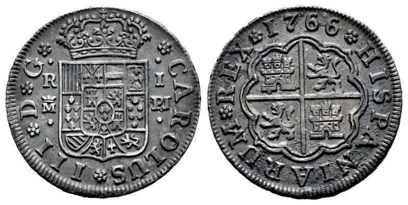 Carlos III (1759-1788). 1 real. 1766. Madrid. PJ. (Cal-384). Ag. 2,65 g. Leves o...