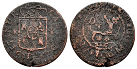 Carlos IV (1788-1808). 1 cuarto. 1806. Manila. (Cal-14). Ae. 3,84 g. Escasa. BC+. Est...70,00.