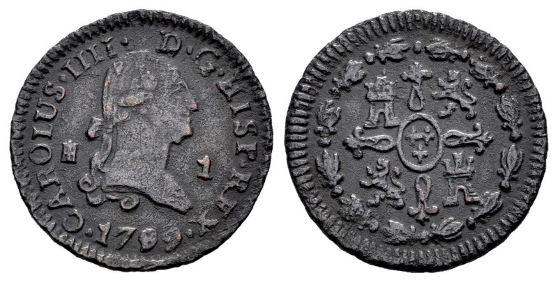 Carlos IV (1788-1808). 1 maravedí. 1788/89. Segovia. (Cal-no cita). (Cal 2008-15...