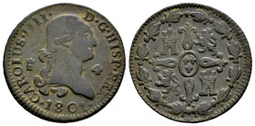 Carlos IV (1788-1808). 4 maravedís. 1801. Segovia. (Cal-55). Ae. 5,32 g. MBC. Est...35,00.