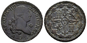 Carlos IV (1788-1808). 4 maravedís. 1803. Segovia. (Cal-57). Ae. 5,26 g. MBC/MBC+. Est...25,00.