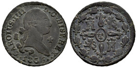 Carlos IV (1788-1808). 4 maravedís. 1806. Segovia. (Cal-60). Ae. 5,36 g. MBC-/MBC. Est...25,00.