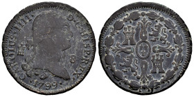Carlos IV (1788-1808). 8 maravedís. 1799. Segovia. (Cal-76). Ae. 11,80 g. MBC-. Est...30,00.