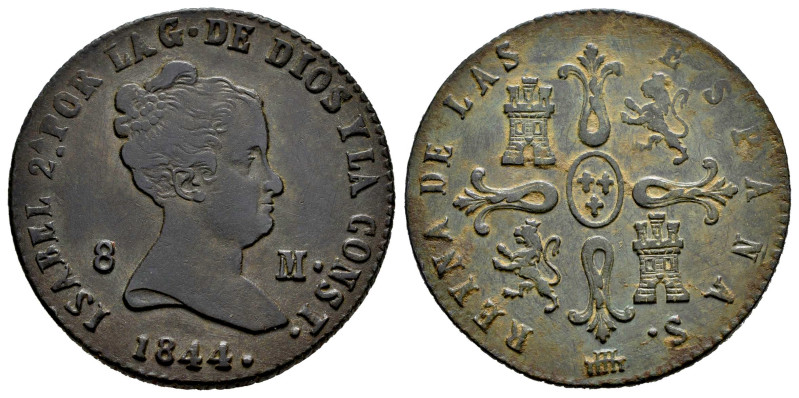Isabel II (1833-1868). 8 maravedís. 1844. Segovia. (Cal-131). Ae. 10,28 g. MBC/M...