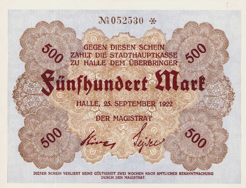 Notgeldscheine
Lot-21 Stück 100 Mark - 10 Millionen Mark 1919-1923, Großnotgeld...