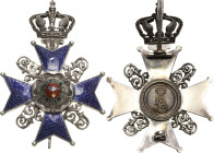 Orden deutscher Länder Lippe-Detmold
Fürstlich Lippischer Leopold-Orden, Kreuz 2. Klasse, Steckkreuz Verliehen 1916-1918. Silber und emailliert. 71 x...