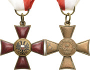 Orden deutscher Länder Lübeck
Hanseatenkreuz Verliehen 1915-1918. Emailliert, Bronze, versilbert (Versilberungsreste), 40 x 40 mm, 19,08 g OEK 1265 N...