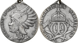 Orden des Deutschen Reiches
Südwestafrika-Denkmünze für Nichtkämpfer Verliehen 1907. Stahl. 37,2 mm, 15,70 g. An Öse mit Ring OEK 3166 Nimmergut 4410...