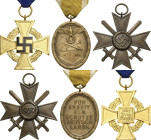 Orden des Dritten Reiches
Kriegsverdienstkreuz 2. Klasse mit Schwertern Verliehen 1939-1945. Bronze, getönt, 47,4 x 47,5 mm, 21,59 g. Dazu die Urkund...