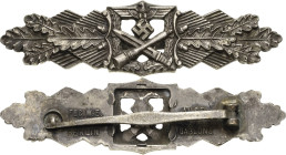 Orden des Dritten Reiches
Nahkampfspange, 2. Stufe in Silber Verliehen 1943-1945. Rückseite links erhaben eingeprägt "FEK.W.E.PEEKHAUS BERLIN", recht...