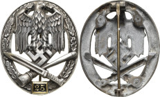 Orden des Dritten Reiches
Allgemeines Sturmabzeichen II. Stufe mit Einsatzzahl "25" Verliehen 1943-1945. Halbhohlprägung, an dünner Nadel, Feinzink, ...