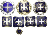 Organisationsabzeichen
Evangelische Frauenhilfe Abzeichen Darunter teilemaillierte Abzeichen in Silber und unedlen Metallen Hering-Hüsken 9203b, 9103...
