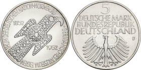 Gedenkmünzen
 5 DM 1952 D Germanisches Museum. Jaeger 388 Stempelglanz