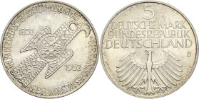 Gedenkmünzen
 5 DM 1952 D Germanisches Museum. Jaeger 388 Kl. Kratzer, vorzüglich-Stempelglanz