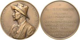 Belgisch-Kongo
Leopold II. 1865-1909 Bronzemedaille o.J. (C. Devreese) Auf den Afrikaforscher Alexandre Delcommune. Brustbild nach links / 9 Zeilen S...