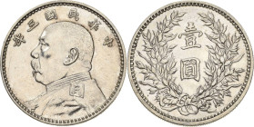 China
Republik 1912-1949 Dollar 1914 (= Jahr 3) L/M 63 KM Y 329 Davenport 225 Vorzüglich