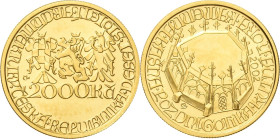 CSR/CSSR
Tschechische Republik seit 1993 2000 Kronen 2002. Gothischer Brunnen Friedberg 11 KM 67 GOLD. 6.23 g. Prägefrisch