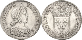 Frankreich
Ludwig XIV. 1643-1715 1/4 Écu 1643, A-Paris Gadoury 139 Droulers 594 Duplessy 1463 Prachtexemplar. Fast prägefrisch