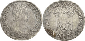 Frankreich
Ludwig XIV. 1643-1715 Écu à la mèche longue 1652, P-Dijon Gadoury 202 Droulers 391 Duplessy 1469 Davenport 3799 Sehr schön