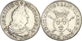 Frankreich
Ludwig XIV. 1643-1715 1/2 Écu aux insignes 1702, CC-Besancon Überprägung Gadoury 189 a Droulers 563 Duplessy 1435 Selten. Sehr schön-vorzü...