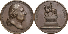 Frankreich
Ludwig XVIII. 1814, 1815-1824 Bronzemedaille 1817 (Andrieu) Wiederrichtung des Denkmals für Heinrich IV. durch Ludwig XVIII. Brustbild nac...