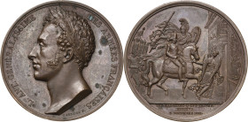 Frankreich
Ludwig XVIII. 1814, 1815-1824 Bronzemedaille 1823 (Caunois) Louis Antoine d'Artois, Herzog d'Angoulême und seine Rückkehr aus Spanien. Kop...