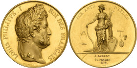 Frankreich
Louis Philippe 1830-1848 Große Goldmedaille zu 40 Dukaten o.J. (Depaulis/Gayrard) Preismedaille für angewandte Künste, verliehen an Jean-B...