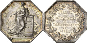 Frankreich
Louis Philippe 1830-1848 Achteckiger Silberjeton o.J. (1848). Notariatskammer von Lille. Justitia lehnt an Sockel nach links / 6 Zeilen Sc...