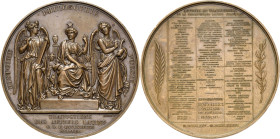 Frankreich
Louis Philippe 1830-1848 Bronzemedaille 1836 (Barré) Übersetzung lateinischer Autoren. Philosophia, Historia und Poesia / Gedenktafel mit ...