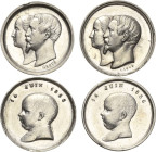 Frankreich
Napoleon III. 1852-1870 Kleine Silbermedaille 1856 (Caqué) Geburt des Sohnes Louis Napoleon Bonaparte. Die Köpfe des Herrscherpaares nach ...