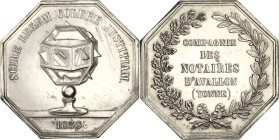 Frankreich
Napoleon III. 1852-1870 Achteckiger Silberjeton 1858. Notariatskammer von Avallon (Yonne). Gnomon / 5 Zeilen Schrift im Eichn-Lorbeerkranz...
