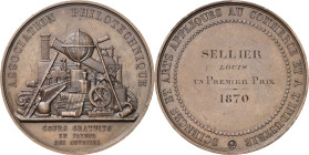 Frankreich
Dritte Republik 1870-1940 Bronzemedaille 1870 (Dantzell) Association philotechnique. Embleme für Handwerk, Wissenschaft und Industrie / 4 ...