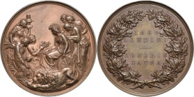 Großbritannien
Victoria 1837-1901 Bronzemedaille 1862 (Wyon) Ehrenpreis der Weltausstellung, verliehen an H.H. Reichel, Klasse VI. Sitzende Britannia...