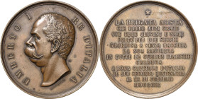 Italien-Königreich
Umberto I. 1878-1900 Bronzemedaille 1890 (Speranza) 200 Jahre Infanteriebrigade Aosta. Brustbild nach links / Stern über zwölf Zei...