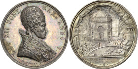 Italien-Kirchenstaat/Vatikanstadt
Leo XII. 1823-1829 Silbermedaille 1827 (= Jahr 5) (Cerbara) Errichtung der Tempel di Valdier in den Grotte di Frasa...