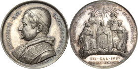Italien-Kirchenstaat/Vatikanstadt
Gregor XVI. 1831-1846 Silbermedaille 1839 (Girometti) Heiligsprechung von 5 Heiligen. Brustbild nach rechts / Gotte...