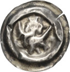 Böhmen
Premysl Ottokar II. 1253-1278 Brakteat Gekrönte Harpye nach links Slg. Donebauer 595 Cach 850 Frynas B.24.43 0.57 g. Leicht gedrückt, sehr sch...