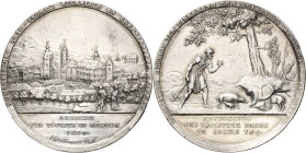 Medaillen
 Silbermedaille 1806 (A. Guillemard) Entdeckung der Heilquellen 762. Stadtansicht / Schweinehirt entdeckt die Quelle. Randschrift. 42,2 mm,...