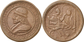 Habsburg
Friedrich III. 1457 - 1493 Damenbrettstein aus hellem Holz o. J. (um 1560/1570). Brustbild des Kaisers mit Mütze nach links / WINTER: Eine w...