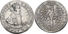 Habsburg
Erzherzog Leopold V. 1619-1632 Dicker 3-facher Taler 1626, Hall Gekröntes und geharnischtes Hüftbild nach rechts, mit der Rechten das Zepter...