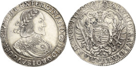 Habsburg
Ferdinand III. 1637-1657 Taler 1658, KB-Kremnitz Voglhuber 197 Davenport 3198 Huszar 1242 Fast vorzüglich/vorzüglich