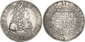 Habsburg
Leopold I. 1657-1705 Taler 1694, Hall Voglhuber 221/VI Davenport 3245 M./T. 755 Fast vorzüglich