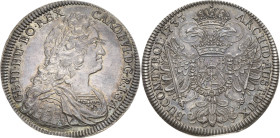 Habsburg
Karl VI. 1711-1740 Taler 1733, Hall Voglhuber 259/V Davenport 1055 M./T. 854 Prachtvolles Exemplar mit herrlicher Patina. Kl. Zainende, fast...