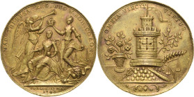 Habsburg
Maria Theresia 1740-1780 Bronzemedaille 1743 (unsigniert) Böhmische Krönung in Prag. Sitzende Königin wird von Fama und Justitia gekrönt, zu...