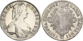 Habsburg
Maria Theresia 1740-1780 Taler 1745, KB-Kremnitz Voglhuber 276/III Davenport 1128 Eypeltauer 243 Huszar 1670 Revers leicht justiert, vorzügl...