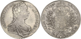 Habsburg
Maria Theresia 1740-1780 Taler 1751, Hall Voglhuber 274/II Davenport 1122 Eypeltauer 81 M./T. 948 Fast vorzüglich/vorzüglich